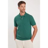 Tudors Erkek Slim Fit Dar Kesim Premium Seri %100 Pamuk Yumuşak Dokulu Merserize Yeşil Polo Yaka Tişört