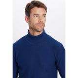 Tudors Erkek Slim Fit Dar Kesim Tam Balıkçı Yaka Desenli Triko Kazak - Saks