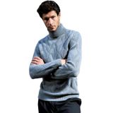 Tudors Erkek Slim Fit Dar Kesim Tam Balıkçı Yaka Desenli Triko Kazak,Gri S 2007004143441