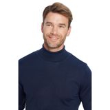Tudors Erkek Slim Fit Dar Kesim Tam Balıkçı Yaka Düz Yün Lacivert Triko Kazak - XL