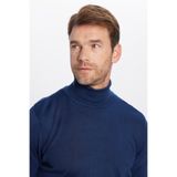 Tudors Erkek Slim Fit Dar Kesim Tam Balıkçı Yaka Düz Yün Lacivert Triko Kazak,Lacivert2 2Xl