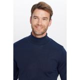 Tudors Erkek Slim Fit Dar Kesim Tam Balıkçı Yaka Düz Yün Triko Kazak,Lacivert 2Xl