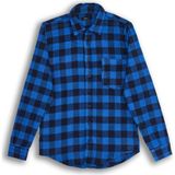 Tudors Erkek Slim Fit Dar Kesim Uzun Kollu Cepli Kareli Dama Desenli Kışlık Oduncu Gömlek - Saks Mavisi - Lacivert