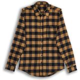 Tudors Erkek Slim Fit Dar Kesim Uzun Kollu Cepli Kareli Dama Desenli Kışlık Oduncu Gömlek - XL - Siyah - Kahverengi