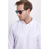 Tudors Erkek Slim Fit Dar Kesim Uzun Kollu Pamuklu Kolay Ütü Beyaz Düğmeli Yaka Gömlek - 2XL