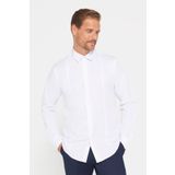 Tudors Erkek Slim Fit Dar Kesim Uzun Kollu Pamuklu Önden Kulplu Düz Beyaz Gömlek