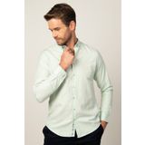 Tudors Erkek Slim Fit Dar Kesim Uzun Kollu Pamuklu Oxford Doku Kolay Ütülenebilir Mint Düğmeli Yaka Gömlek