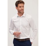 Tudors Erkek Slim Fit Dar Kesim Uzun Kollu%100 Pamuk Premium Seri Gömlek,Beyaz 2Xl