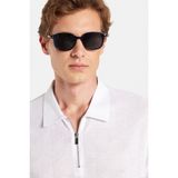 Tudors Erkek Slim Fit Dar Kesim Viskon Fermuarlı Polo Yaka Beyaz Tişört
