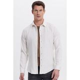 Tudors Erkek Slim Fit Dar Kesim Yaka Düğmeli Çizgili Oduncu Gömlek - XL