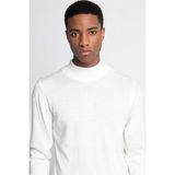 Tudors Erkek Slim Fit Dar Kesim Yarım Balıkçı Yaka Düz Beyaz Triko Kazak - 2XL