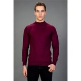 Tudors Erkek Slim Fit Dar Kesim Yarım Balıkçı Yaka Düz Triko Kazak,Bordo S 2007003512125