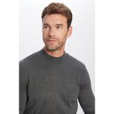 Tudors Erkek Slim Fit Dar Kesim Yarım Balıkçı Yaka Düz Triko Kazak,Gri L 2007003512156