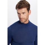 Tudors Erkek Slim Fit Dar Kesim Yarım Balıkçı Yaka Düz Triko Kazak,Lacivert M 2007004027062