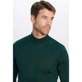 Tudors Erkek Slim Fit Dar Kesim Yarım Balıkçı Yaka Düz Yeşil Triko Kazak - 2XL