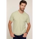Tudors Erkek Slim Fit Dar Kesim%100 Pamuk Düz Pike Yeşil Polo Yaka Tişört, 2XL Beden