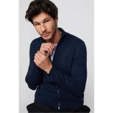 Tudors Erkek Slim Fit Desenli Dik Yaka Fermuarlı Hırka,Lacivert S