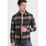 Tudors Erkek Slim Fit Kareli Kışlık Oduncu Gömlek, Haki, L Beden