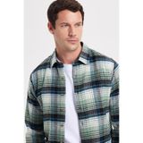 Tudors Erkek Slim Fit Kareli Kışlık Oduncu Gömlek, Mint, L Beden