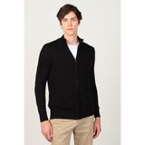 Tudors Erkek Slim Fit Kendinden Desenli Fermuarlı Hırka,Siyah M