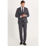 Tudors Erkek Slim Fit Mono Yaka Likralı Esnek Kumaş Füme Takım Elbise - 46 - 6 Drop