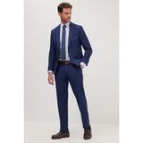 Tudors Erkek Slim Fit Mono Yaka Likralı Esnek Kumaş Koyu Lacivert Takım Elbise - 6 Drop - 56