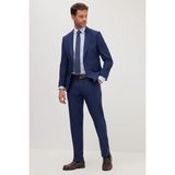 Tudors Erkek Slim Fit Mono Yaka Likralı Esnek Kumaş Koyu Lacivert Takım Elbise - 6 Drop - 58