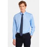 Tudors Erkek Slim Fit Non-Iron Pamuklu Ütü Gerektirmez Açık Mavi Gömlek - XL
