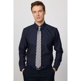 Tudors Erkek Slim Fit Non-Iron Pamuklu Ütü Gerektirmez Lacivert Gömlek - XL
