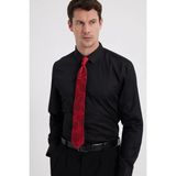 Tudors Erkek Slim Fit Non-Iron Pamuklu Ütü Gerektirmez Siyah Gömlek - XL