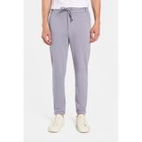 Tudors Erkek Slim Fit Pamuklu Beli Bağlamalı Yan Cepli Katlamalı Paça Jogger Gri Pantolon - XL