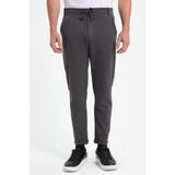 Tudors Erkek Slim Fit Pamuklu Beli Bağlamalı Yan Cepli Katlamalı Paça Jogger Gri Pantolon
