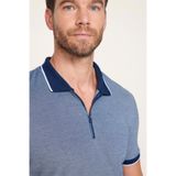Tudors Erkek Slim Fit Polo Yaka T-shirt, Fermuarlı, Pamuklu, Lacivert, L Beden