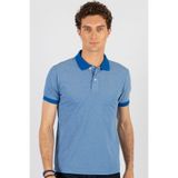 Tudors Erkek Slim Fit Polo Yaka T-shirt, Pamuklu Pike Kumaş, Mavi, S Beden