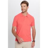 Tudors Erkek Slim Fit Polo Yaka T-shirt, Pamuklu Yumuşak Dokulu Pike Kumaş, Nar, M Beden
