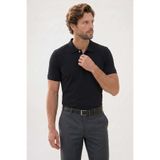 Tudors Erkek Slim Fit Polo Yaka T-shirt, Premium%100 Pamuk Merserize, Siyah, 2XL