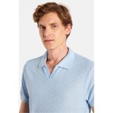 Tudors Erkek Slim Fit Polo Yaka T-shirt, Viskon Kumaş, Pike Dokuma, Açık Mavi, L Beden