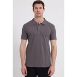 Tudors Erkek Slim Fit Polo Yaka T-shirt,%100 Pamuk, Kısa Kollu, Gri, M Beden