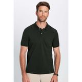 Tudors Erkek Slim Fit Polo Yaka T-shirt,%100 Pamuk, Kısa Kollu, Haki, M Beden