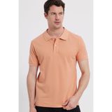 Tudors Erkek Slim Fit Polo Yaka T-shirt,%100 Pamuk, Kısa Kollu, Turuncu, 2XL