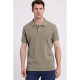 Tudors Erkek Slim Fit Polo Yaka T-shirt,%100 Pamuk, Kısa Kollu, Vizon, 2XL