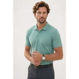 Tudors Erkek Slim Fit Polo Yaka T-shirt,%100 Pamuk, Merserize, Yeşil, L Beden