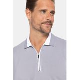 Tudors Erkek Slim Fit Polo Yaka T-shirt,%100 Pamuk, Pike Dokulu, Fermuarlı, Gri, XL