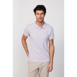 Tudors Erkek Slim Fit Polo Yaka T-shirt,%100 Pamuk, Pike Dokulu, Lila, XL