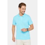 Tudors Erkek Slim Fit Polo Yaka T-shirt,%100 Pamuk, Pike Dokulu, Mavi, M Beden