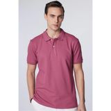 Tudors Erkek Slim Fit Polo Yaka T-shirt,%100 Pamuk, Pike Dokulu, Mor, S Beden