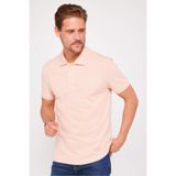 Tudors Erkek Slim Fit Polo Yaka T-shirt,%100 Pamuk, Pike Dokulu, Somon, XL