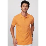 Tudors Erkek Slim Fit Polo Yaka T-shirt,%100 Pamuk, Pike Dokulu, Yavruağzı, XL