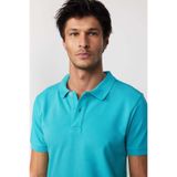 Tudors Erkek Slim Fit Polo Yaka T-shirt,%100 Pamuk, Pike Dokulu, Yeşil, 2XL