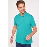 Tudors Erkek Slim Fit Polo Yaka T-shirt,%100 Pamuk, Pike Dokulu, Yeşil, L Beden